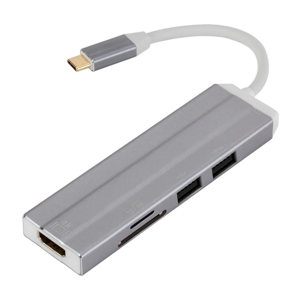 Ouhaobin 6в1 Type C концентратор USB 3 0 адаптер для HDMI 4 K видео PD usb3.0/usb2.0 чтения SD / TF карта