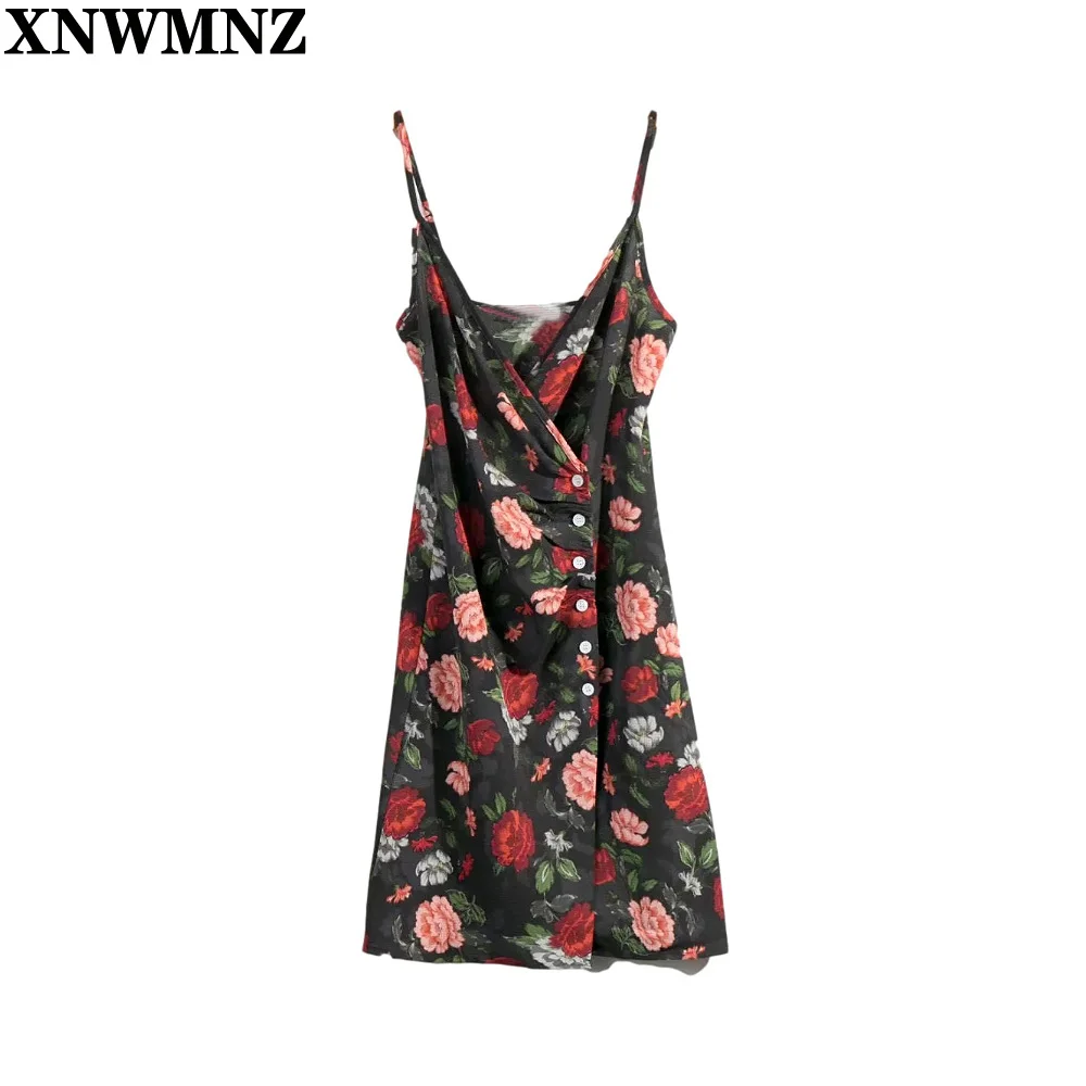 XNWMNZ 2021 Black Rose Print Backless Summer Dress Strap Vintage Beach Dress Holiday V neck Sexy Button Midi Party Dress chic
XNWMNZ 2021 Black Rose Print Backless Summer Dress Strap Vintage Beach Dress Holiday V neck Sexy Button Midi Party Dress chic