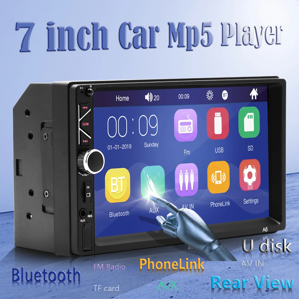 Bluetooth-compatible 7 inch LD Screen A6 2 Din Car FM Reversing Camera MP5 Player with Steering Wheel Control for WIN-CE
Bluetooth-compatible 7 inch LD Screen A6 2 Din Car FM Reversing Camera MP5 Player with Steering Wheel Control for WIN-CE