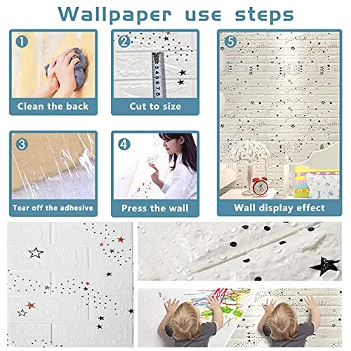 3D Wallpaper for KidsWallpanels Peel and Stick Self-Adhesive Waterproof Star White Wallpaper Home Decor DIY - 10 Pcs
3D Wallpaper for KidsWallpanels Peel and Stick Self-Adhesive Waterproof Star White Wallpaper Home Decor DIY - 10 Pcs