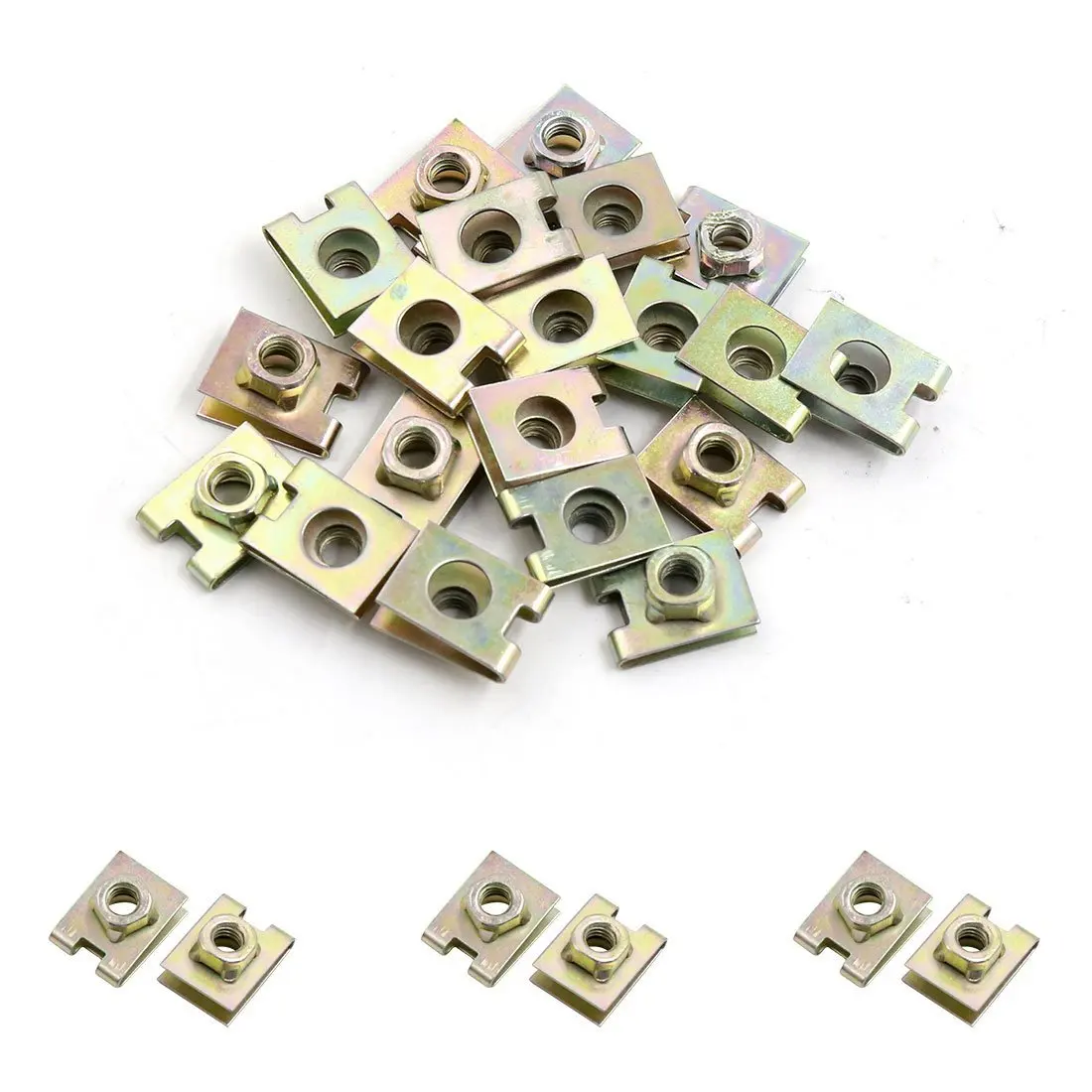 Suitable for Car Welding Nut Iron Sheet Fast Wire Base Bumper Screw Buckle Metal Decorative Fastener (100pcs)2220
Suitable for Car Welding Nut Iron Sheet Fast Wire Base Bumper Screw Buckle Metal Decorative Fastener (100pcs)2220