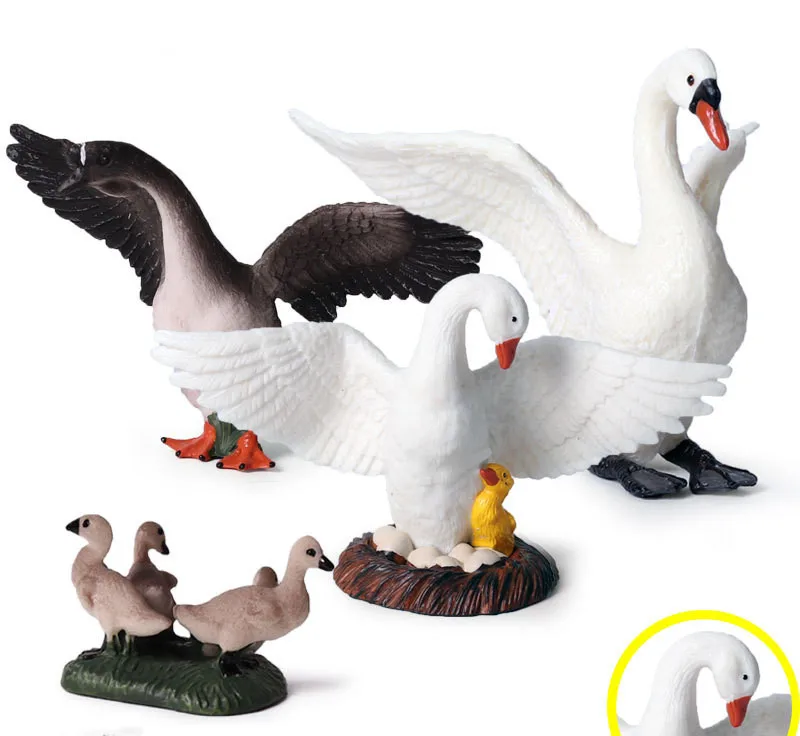 

Simulation Swan Goose Gaggle Duck Flock Figures Farm Model Poultry Animals PVC Lovely Kids Toy Educational Gift Home Decor