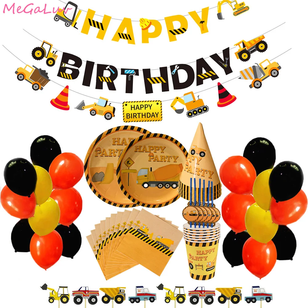 Construction Theme Party Tableware Paper Plates Cups Excavator Vehicle Balloons Baby Shower Kids Boys Birthday Party Decorations
Construction Theme Party Tableware Paper Plates Cups Excavator Vehicle Balloons Baby Shower Kids Boys Birthday Party Decorations
