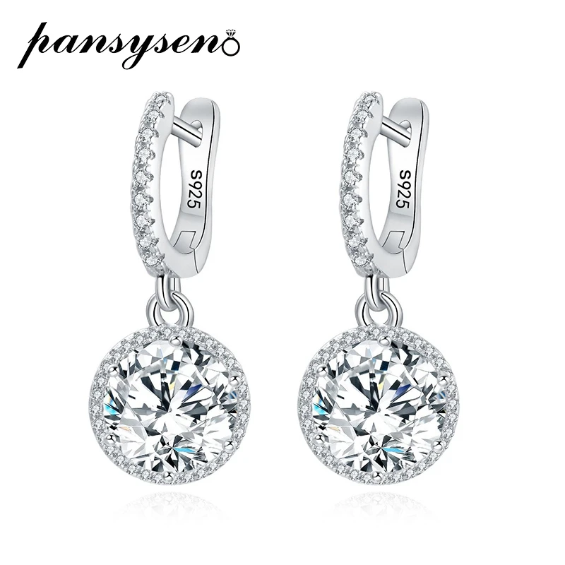 PANSYSEN 2021 New Solid Silver 925 Jewelry Created Moissanite Full Gemstone Wedding Engagement Diamonds Clip Earrings for Girls
PANSYSEN 2021 New Solid Silver 925 Jewelry Created Moissanite Full Gemstone Wedding Engagement Diamonds Clip Earrings for Girls