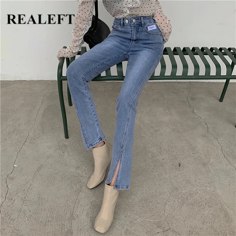 REALEFT 2021 New High Waist Split Women Jeans Trousers Summer Elegant Fashion Solid Color Wide Legged Straight Women's Jeans
REALEFT 2021 New High Waist Split Women Jeans Trousers Summer Elegant Fashion Solid Color Wide Legged Straight Women's Jeans