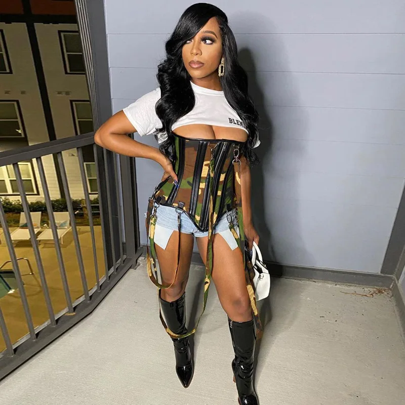 2020 Long Sleeve Jumpsuit With Corset Camouflage Autumn Winter Women Fashion Streetwear Outfits Bodycon Patchwork Romper Outfits
2020 Long Sleeve Jumpsuit With Corset Camouflage Autumn Winter Women Fashion Streetwear Outfits Bodycon Patchwork Romper Outfits