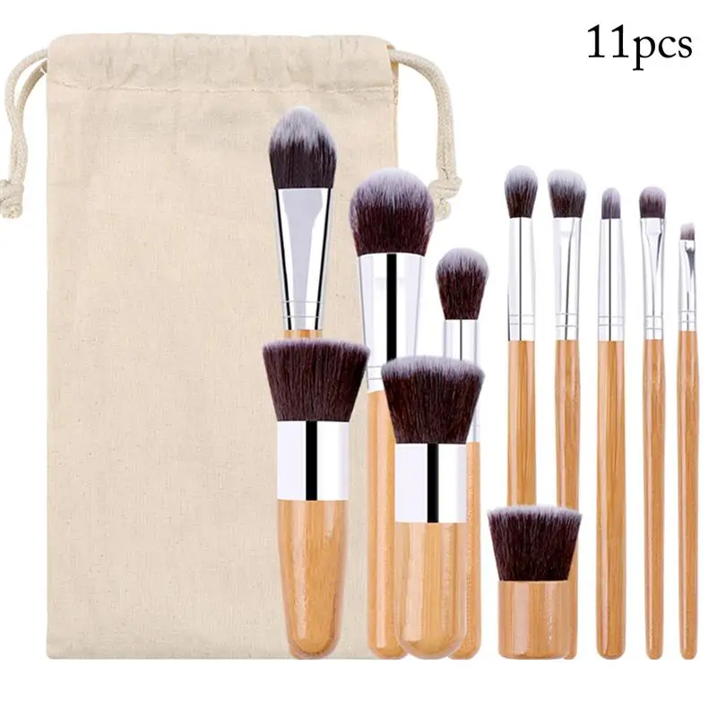 11PCS Women Makeup Brush Set Bamboo Handle Professional Cosmetic Brush Cosmetic Beauty Tools Kapmore Brush with Burlap Bag
11PCS Women Makeup Brush Set Bamboo Handle Professional Cosmetic Brush Cosmetic Beauty Tools Kapmore Brush with Burlap Bag