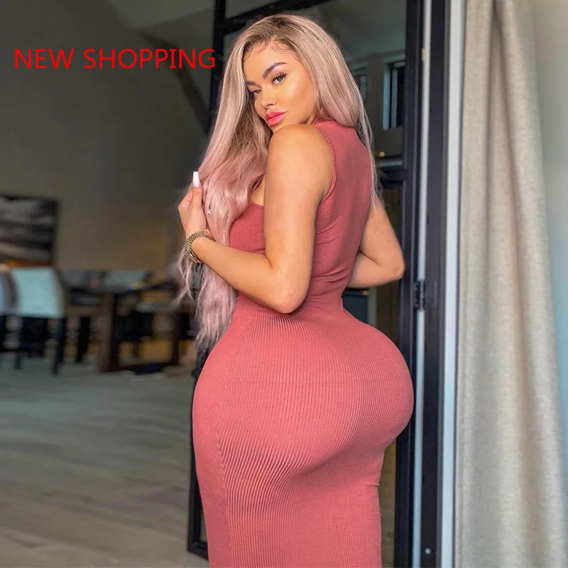 Summer Ribbed Knitted Stripe Women Sleeveless Midi Dress V Neck Bodycon Sexy Tanks Dresses Streetwear Party Club 2021 Beach Robe
Summer Ribbed Knitted Stripe Women Sleeveless Midi Dress V Neck Bodycon Sexy Tanks Dresses Streetwear Party Club 2021 Beach Robe