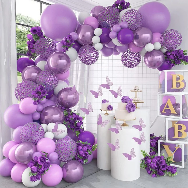 144pcs Macaron Purple Balloons Garland Arch Kit Wedding Birthday Party Decoration Baby Shower Kids White Ballon with Butterfly
144pcs Macaron Purple Balloons Garland Arch Kit Wedding Birthday Party Decoration Baby Shower Kids White Ballon with Butterfly