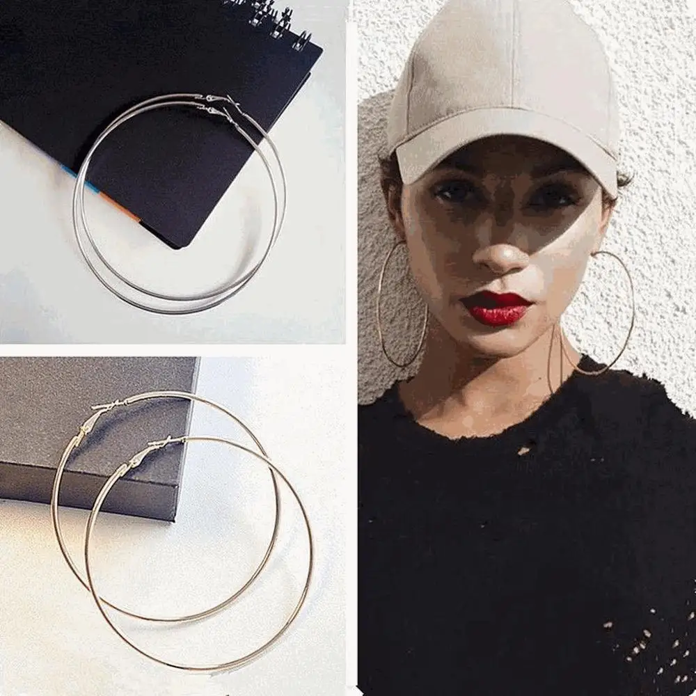 1 Pair Hot Sell Women Gold Color Hoop Earrings 5cm Metal Big Circle Smooth Large Round Ring Fashion Hoop Earrings Jewelry 2020
1 Pair Hot Sell Women Gold Color Hoop Earrings 5cm Metal Big Circle Smooth Large Round Ring Fashion Hoop Earrings Jewelry 2020