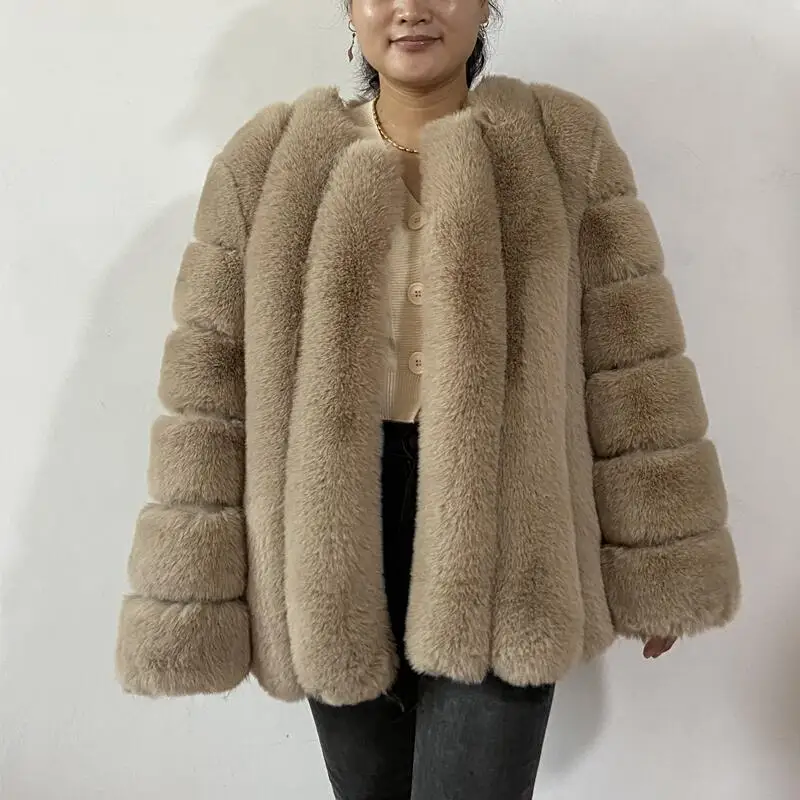 

Новая осенне-зимняя шуба из искусственного меха лисы, женская одежда, высококачественное пальто, женское длинное утолщенное теплое пальто