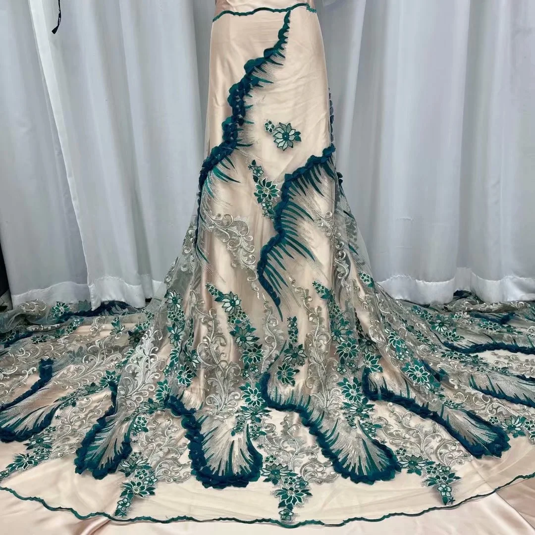 3D Lace Flowers Embroidery 2021 Nigerian Lace Styles French Tulle Lace Fabrics 5 Yards Africa Mesh Lace Fabric For Wedding Dress 
3D Lace Flowers Embroidery 2021 Nigerian Lace Styles French Tulle Lace Fabrics 5 Yards Africa Mesh Lace Fabric For Wedding Dress