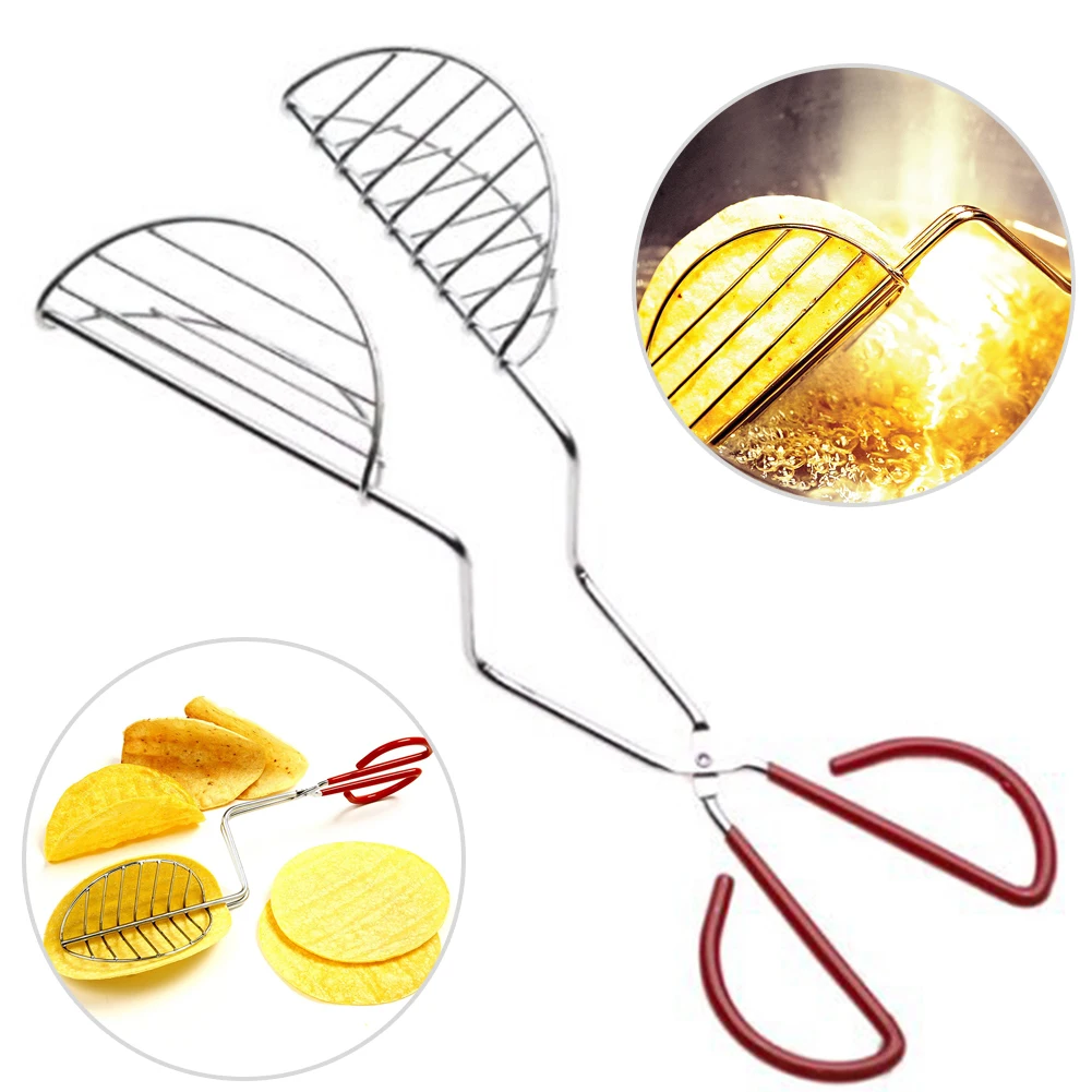 New Taco Shell Maker Press Tortilla Fryer Tongs Plated Steel Kitchen Tools Creative Food Clip Durable Kitchen Baking Pastry Tool
New Taco Shell Maker Press Tortilla Fryer Tongs Plated Steel Kitchen Tools Creative Food Clip Durable Kitchen Baking Pastry Tool