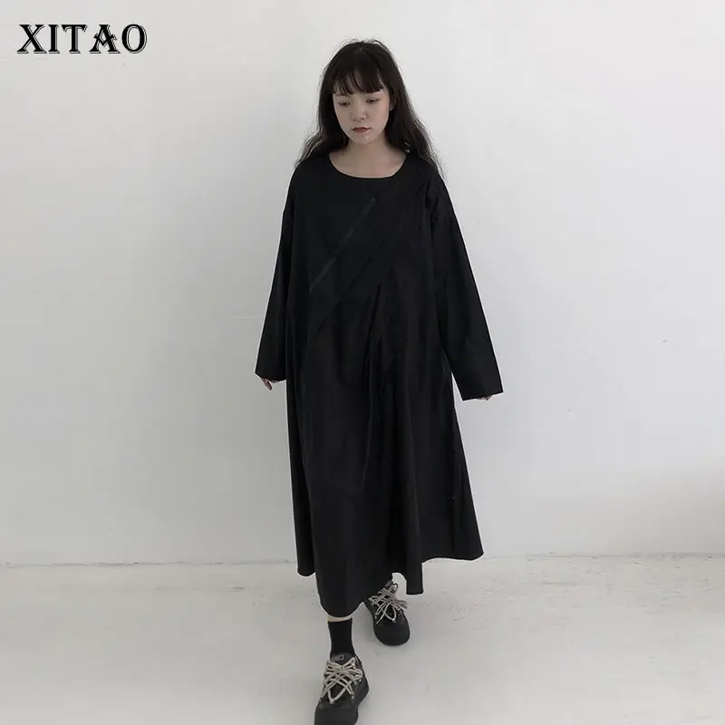 XITAO, однотонное платье-пуловер на молнии для женщин, осень 2021, Новое поступление, индивидуальное модное Свободное платье с круглым вырезом и ...
XITAO, однотонное платье-пуловер на молнии для женщин, осень 2021, Новое поступление, индивидуальное модное Свободное платье с круглым вырезом и ...