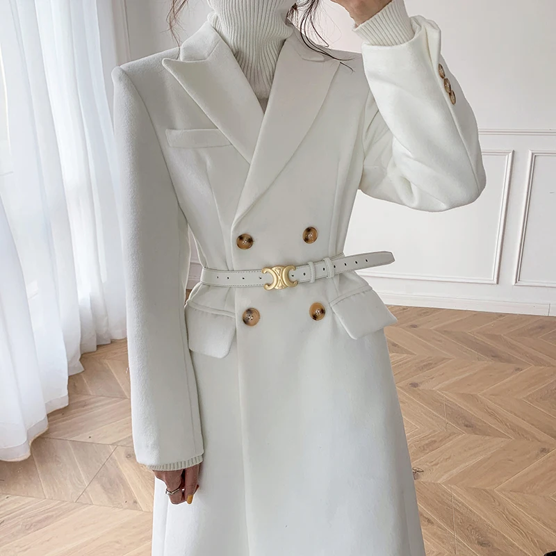 Trendy Wool Coat Women Elegant White Thick Warm Cashmere Wool Blended Coat Coat Fashion Women Coat womens coats
Trendy Wool Coat Women Elegant White Thick Warm Cashmere Wool Blended Coat Coat Fashion Women Coat womens coats