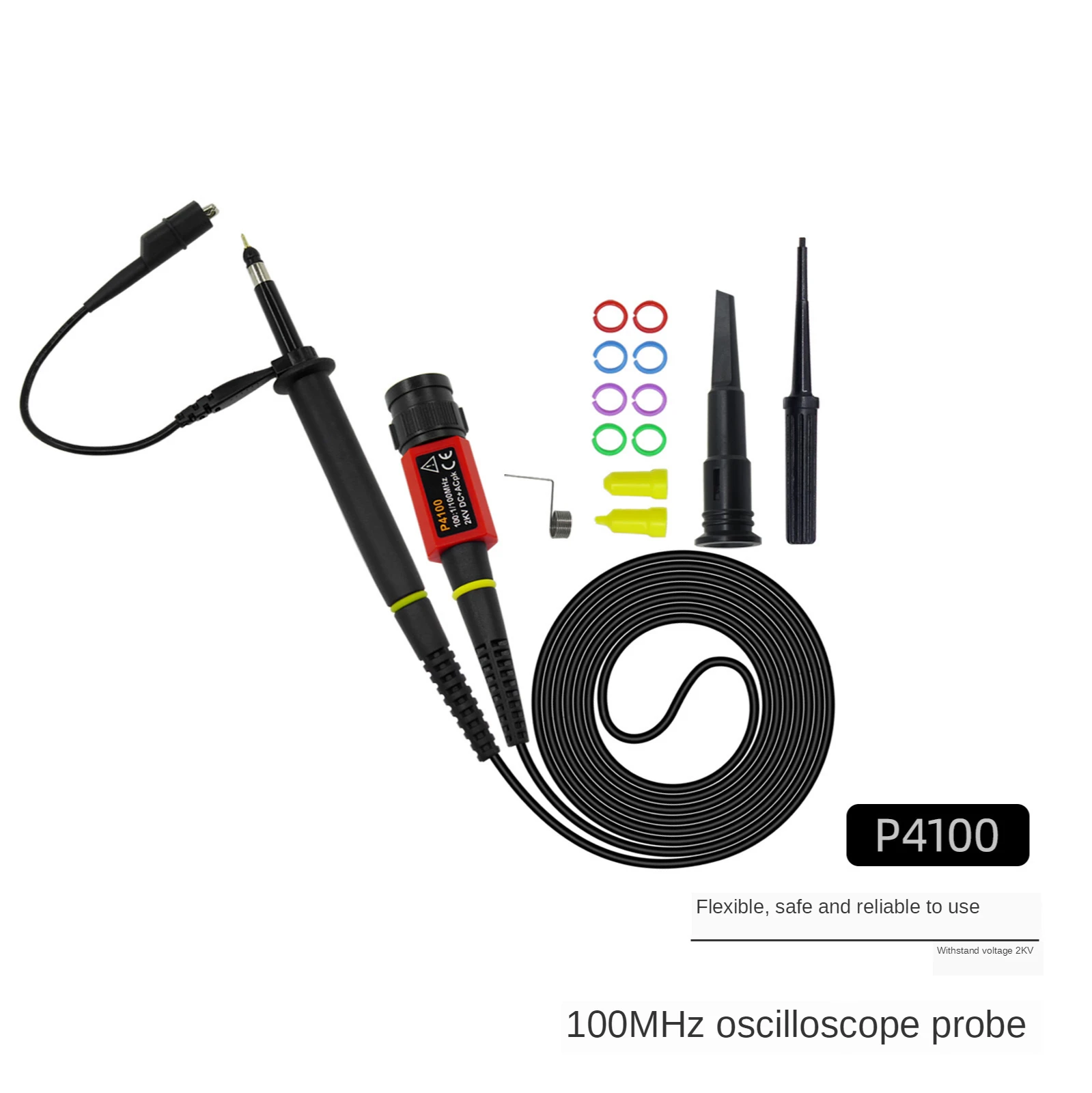 P4100 Oscilloscope Probe kit 100:1 High Voltage Withstand 2KV 100MHz for Oscilloscope Owon Liliput Wholesale
P4100 Oscilloscope Probe kit 100:1 High Voltage Withstand 2KV 100MHz for Oscilloscope Owon Liliput Wholesale