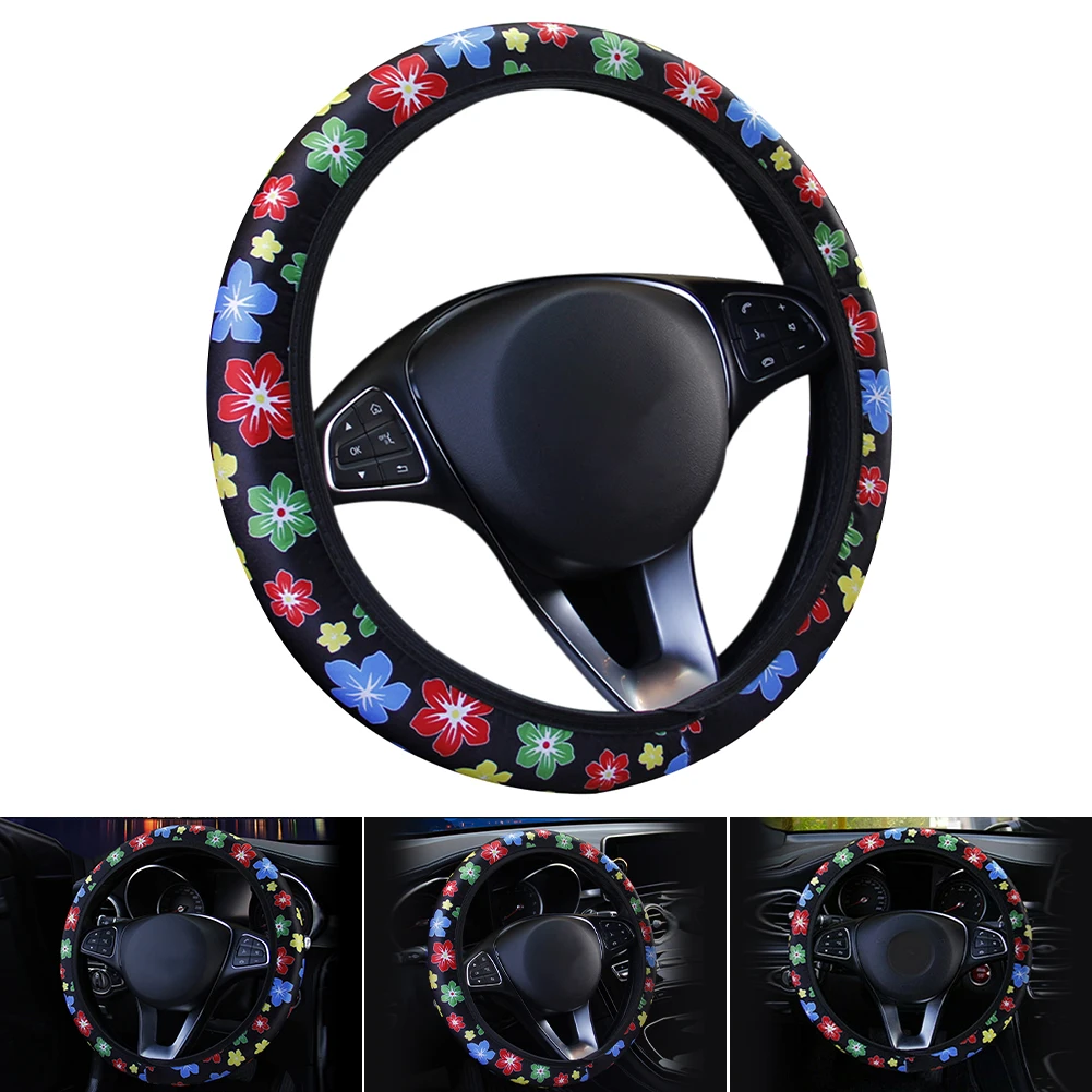 38CM Floral Steering Wheel Cover For Girls Milk Slik Stretchy Steering Wheel Cover Car Accesories Interior Decoration
38CM Floral Steering Wheel Cover For Girls Milk Slik Stretchy Steering Wheel Cover Car Accesories Interior Decoration