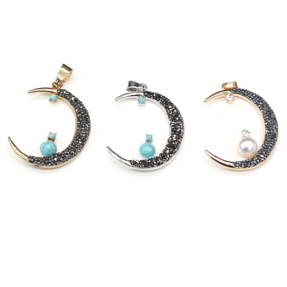 Crescent Zinc Alloy Pendant Shiny Artificial Diamonds Metal Turquoises Stone Pearl Charm Accessories for Jewelry Making Necklace
Crescent Zinc Alloy Pendant Shiny Artificial Diamonds Metal Turquoises Stone Pearl Charm Accessories for Jewelry Making Necklace