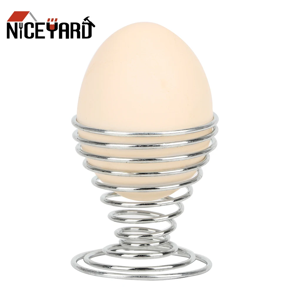

NICEYARD Wire Tray Egg Cup Stand Storage Rack Spring Boiled Eggs Holder Stainelss Steel Egg Tools Kitchen Gadgets Cooking Tool