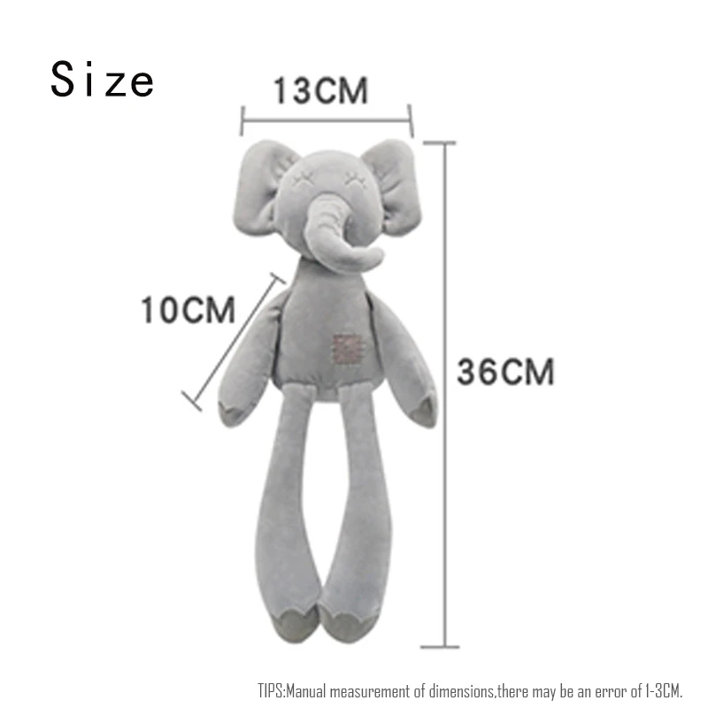 Слон длиной 36 см милая плюшевая игрушка детская Успокаивающая кукла для сна