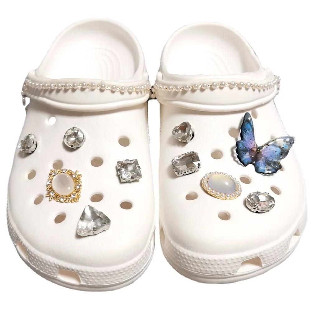 Shoe Charms Set of 12 with Pearl Chain, Butterly Rhinestone Clog Gem Pack Bling Decoration For Crocs Sandals Designer Gift Adult
Shoe Charms Set of 12 with Pearl Chain, Butterly Rhinestone Clog Gem Pack Bling Decoration For Crocs Sandals Designer Gift Adult
