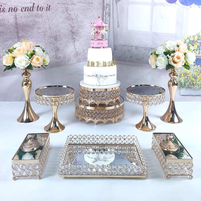Gold cake stand set 6-9pcs crystal cupcake tray cake tools home decoration dessert table decorating party Wedding Display
Gold cake stand set 6-9pcs crystal cupcake tray cake tools home decoration dessert table decorating party Wedding Display
