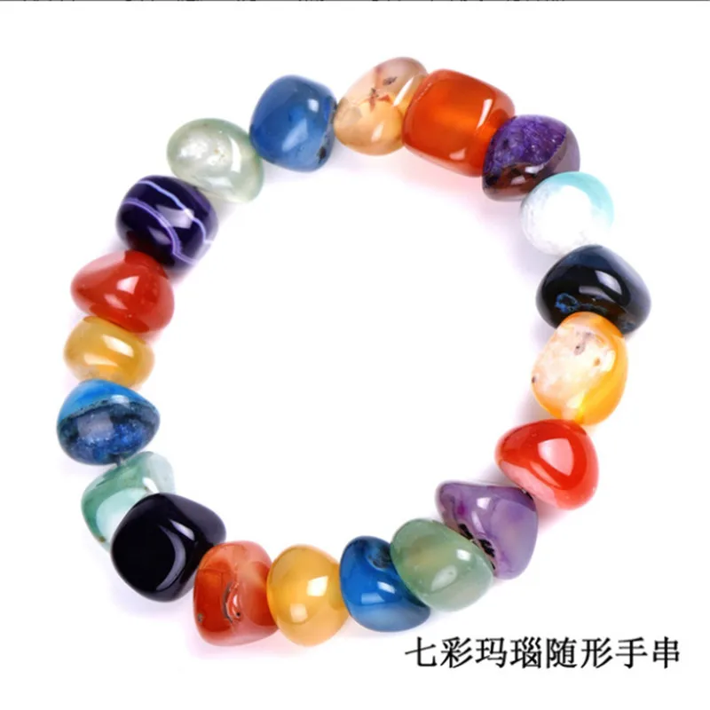 

WWLB Yoga Ethnic Multicolor Natural Irregular Stone Beads Strand Bracelet For Men Women Handmade 7 Chakra Bracelets Bangle Men