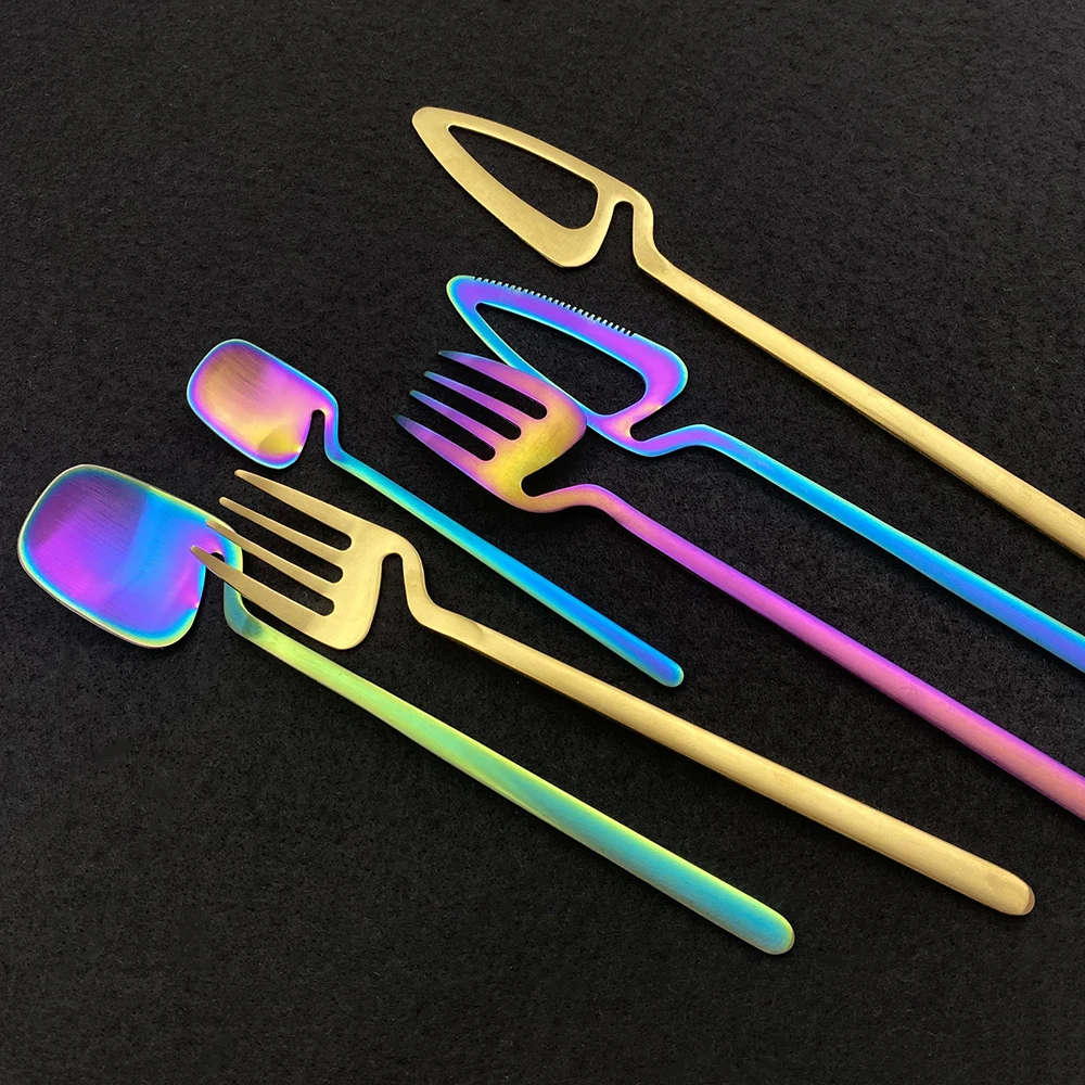 Gold Cutlery Set 304 Stainless Steel Dinnerware Set 24Pcs Knife Fork Coffee Spoon Flatware Set Kitchen Dinner Tableware Set
Gold Cutlery Set 304 Stainless Steel Dinnerware Set 24Pcs Knife Fork Coffee Spoon Flatware Set Kitchen Dinner Tableware Set