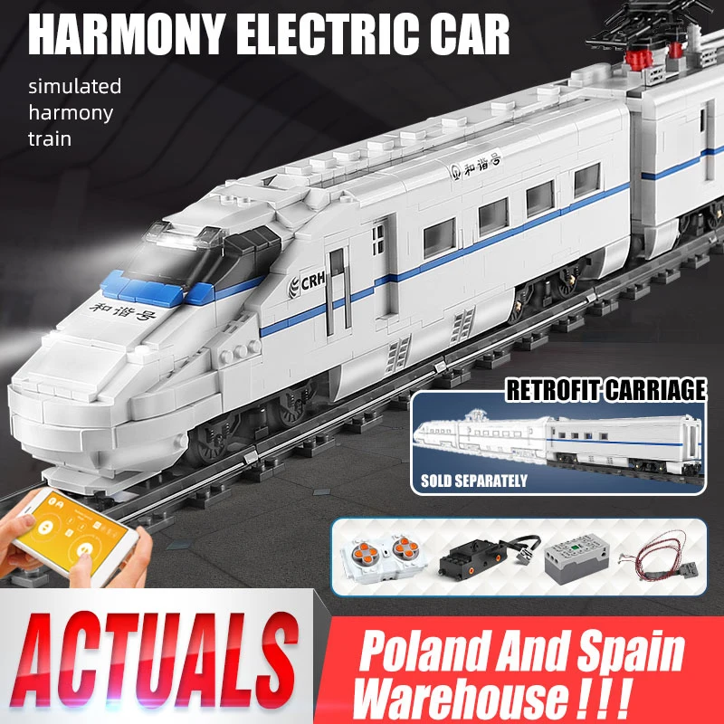 Mould King 12002 City World Railway The CRH2 High-Speed Train Remote control train Building Blocks bricks Kids Toys Boy's Gifts
Mould King 12002 City World Railway The CRH2 High-Speed Train Remote control train Building Blocks bricks Kids Toys Boy's Gifts