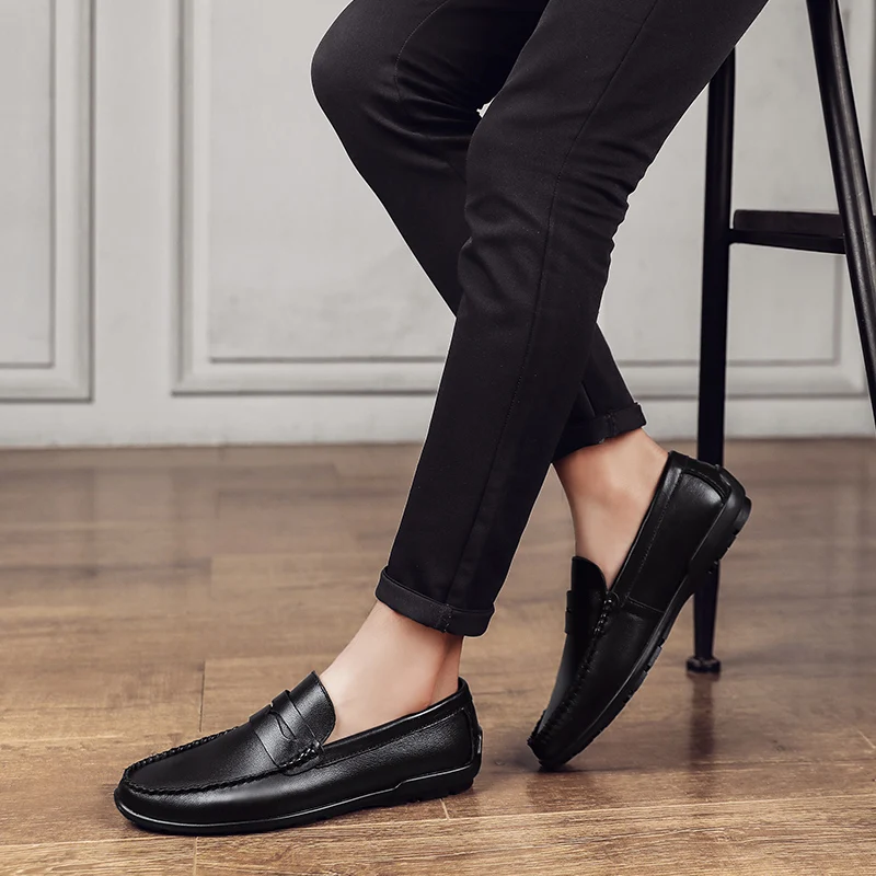 Men's Loafers genuine leather Shoes Slip On Penny Loafer Black Casual Shoes Wedding party Office cow Leather shoes Men
Men's Loafers genuine leather Shoes Slip On Penny Loafer Black Casual Shoes Wedding party Office cow Leather shoes Men