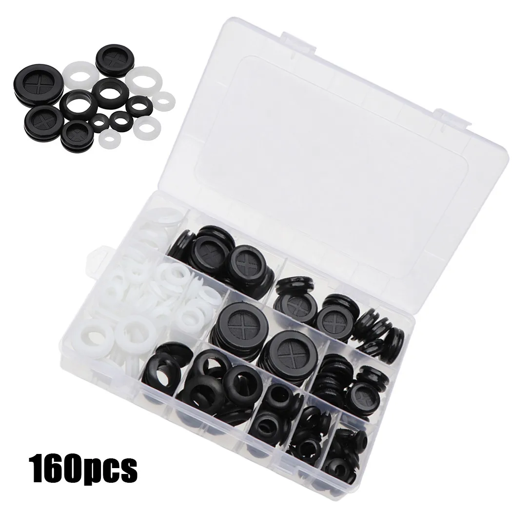 160Pcs Boxed Double Sided Rubber Grommets Electric Box Inlet/Outlet Cable Protector Seal Plug Non-toxic Odorless Rubber
160Pcs Boxed Double Sided Rubber Grommets Electric Box Inlet/Outlet Cable Protector Seal Plug Non-toxic Odorless Rubber