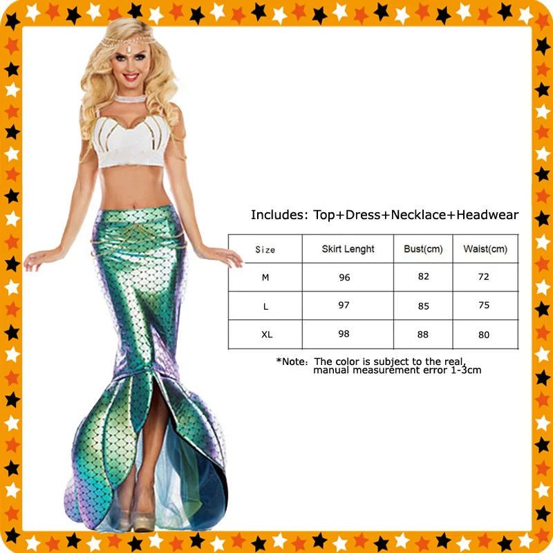 2021 Hot Mermaid Costume for Women Fairytale Adult Sexy Mermaids Costumes Halloween Party Fancy Mermaid Dresses
2021 Hot Mermaid Costume for Women Fairytale Adult Sexy Mermaids Costumes Halloween Party Fancy Mermaid Dresses