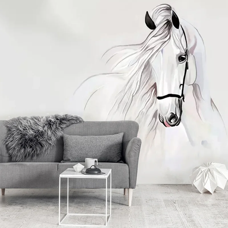 Custom Photo Mural Wallpaper For Bedroom Walls 3D Hand Painted White Horse Abstract Art Wall Painting Living Room Decoration
Custom Photo Mural Wallpaper For Bedroom Walls 3D Hand Painted White Horse Abstract Art Wall Painting Living Room Decoration