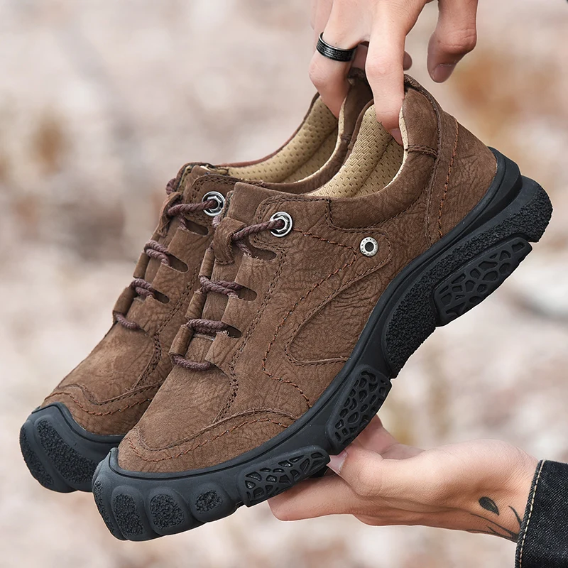 Outdoor Leather Men Shoes Comfortable Casual Shoes Men Fashion Breathable Hiking Fashion Anti Slippery Sneakers
Outdoor Leather Men Shoes Comfortable Casual Shoes Men Fashion Breathable Hiking Fashion Anti Slippery Sneakers