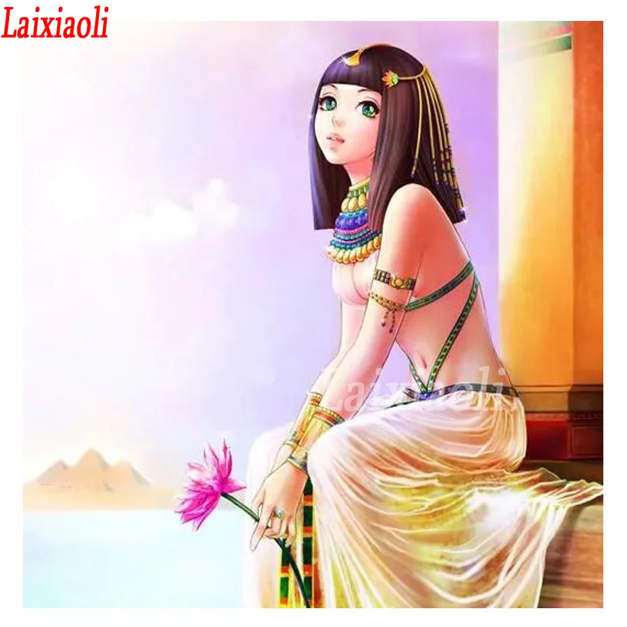 

Алмазная 5D картина «сделай сам», вышивка крестиком в виде египетского пейзажа, полноразмерная вышивка с изображением девушки из мультфильма, мозаика, домашний декор