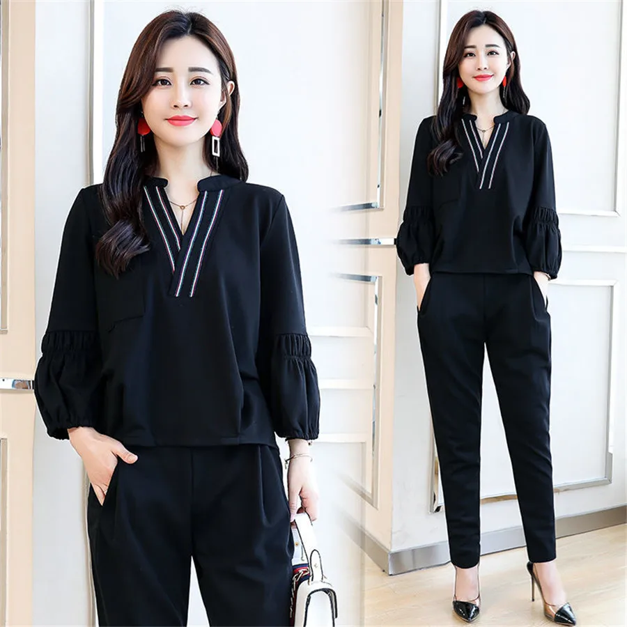 Women Plus Size Elegant Ladies Spring Autumn Two Piece Set Top and Pants Female Casual tracksuit
Women Plus Size Elegant Ladies Spring Autumn Two Piece Set Top and Pants Female Casual tracksuit