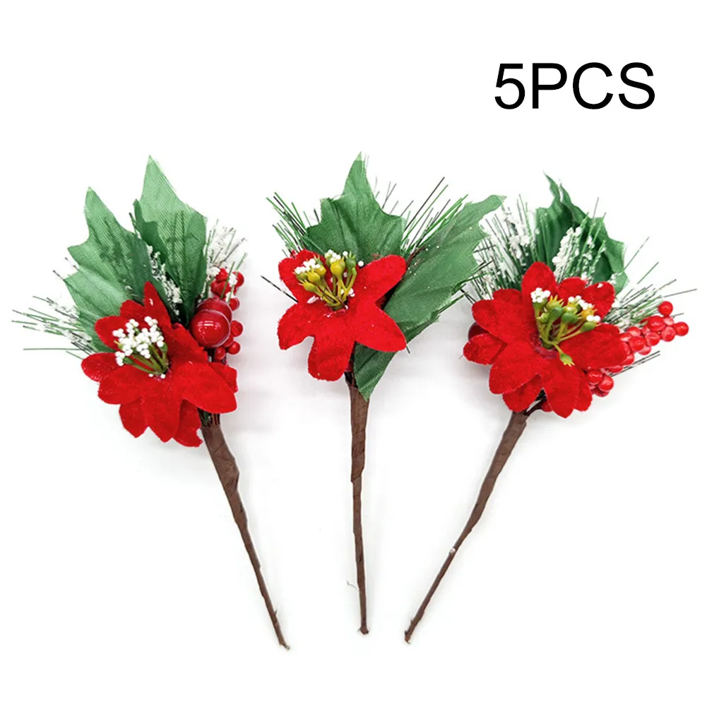 5PCS Artificial Flower Christmas Red Berry Pine Branch Branch Home Party Decor Christmas Poinsettia Flowers Home Craft Bouquet
5PCS Artificial Flower Christmas Red Berry Pine Branch Branch Home Party Decor Christmas Poinsettia Flowers Home Craft Bouquet