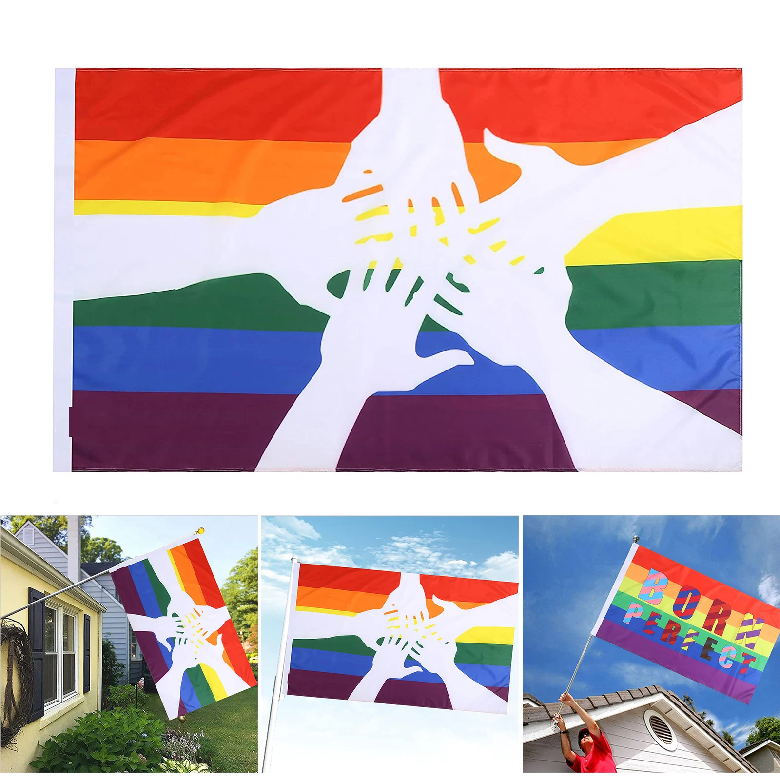 Homosexual Rainbow Flag Vibrant Rectangle Colorful Polyester Banner For Festival Party Carnival Decoration Craft Supplies
Homosexual Rainbow Flag Vibrant Rectangle Colorful Polyester Banner For Festival Party Carnival Decoration Craft Supplies