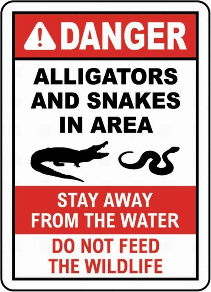 SmartCows Warning Sign Safety Sign 8x12 Alligators and Snakes in Area Sign Notice Sign Caution Tin Sign
SmartCows Warning Sign Safety Sign 8x12 Alligators and Snakes in Area Sign Notice Sign Caution Tin Sign