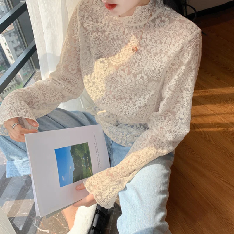 Sweet lolita see though lace mesh stand collar lace shirt sweet princess 2020 spring
Sweet lolita see though lace mesh stand collar lace shirt sweet princess 2020 spring