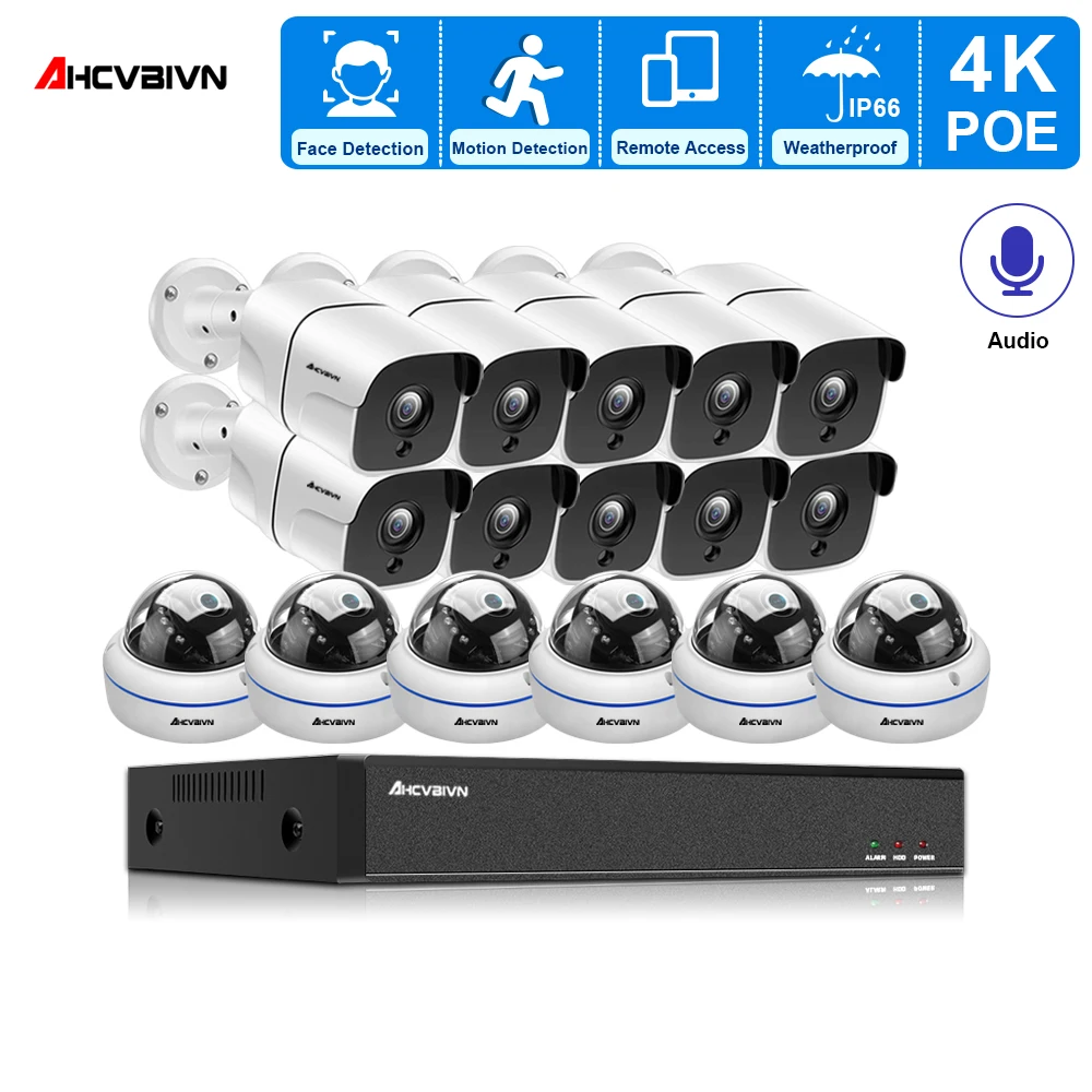 16CH 4K POE AI камера видеонаблюдения системы безопасности Kit Обнаружение лица с 8 Мп аудио внешнее видео наборы для камеры наблюдения P2P 
16CH 4K POE AI камера видеонаблюдения системы безопасности Kit Обнаружение лица с 8 Мп аудио внешнее видео наборы для камеры наблюдения P2P