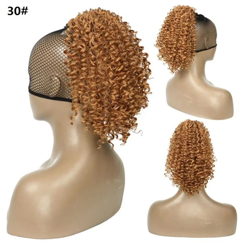 

Afro Kinky Curly Hair Ponytail Extensions Drawstring Puff Bun Chignon HairPiece Pony Tail Piece Black Brown Blond Heat Resistant