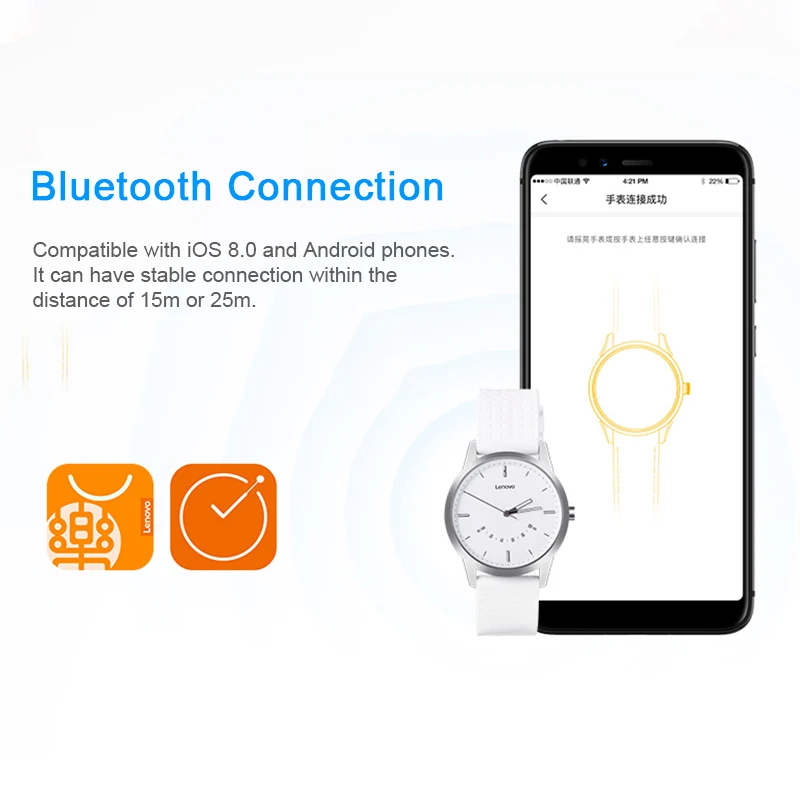 Простые Модные Смарт-часы Lenovo Watch 9 с Bluetooth подсчет шагов водонепроницаемость
