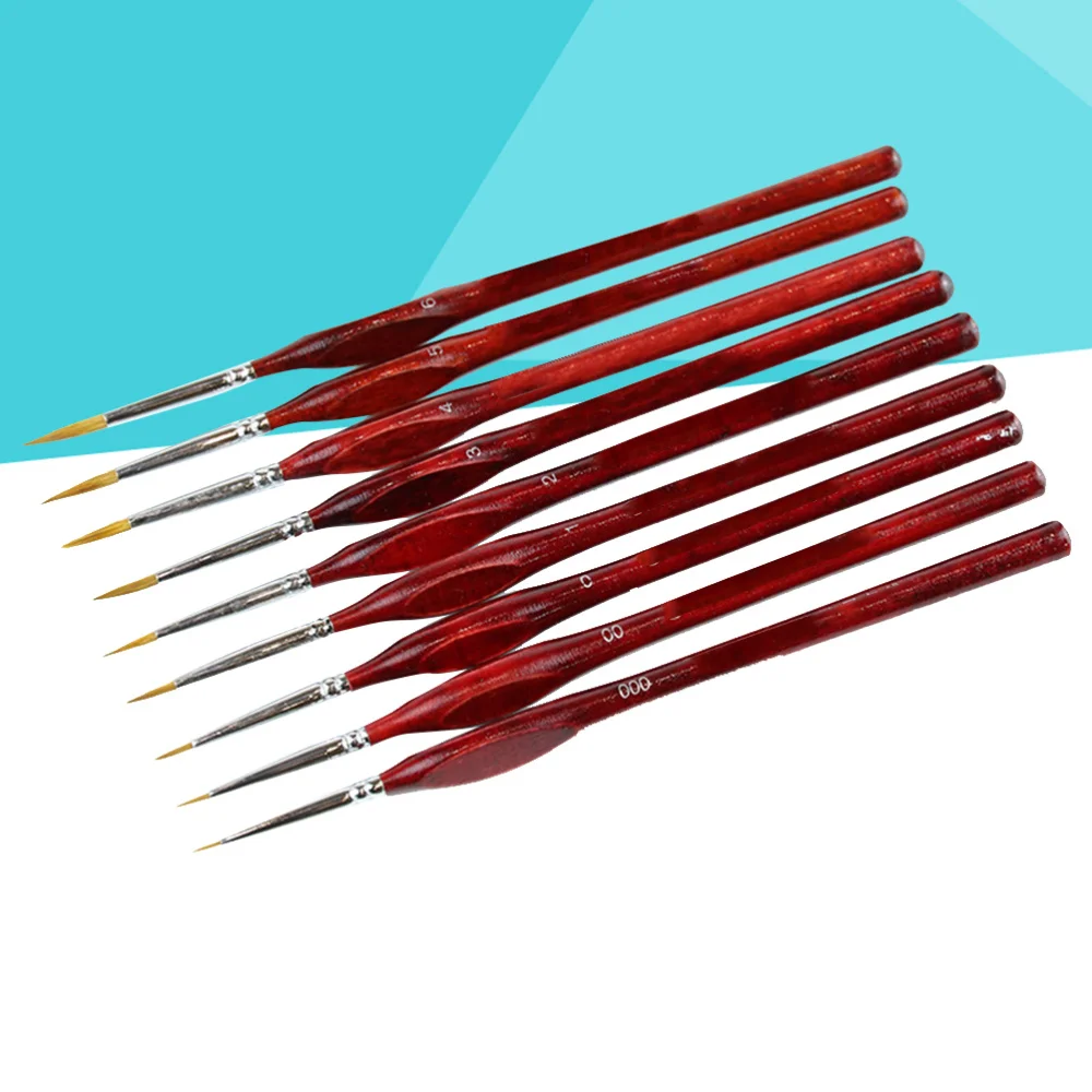 9PCS Hook Line Pen Gouache Oil Painting Watercolor Hand-painted Hook Line Pen Stroked Tip Artistic Special Paint Brushes
9PCS Hook Line Pen Gouache Oil Painting Watercolor Hand-painted Hook Line Pen Stroked Tip Artistic Special Paint Brushes