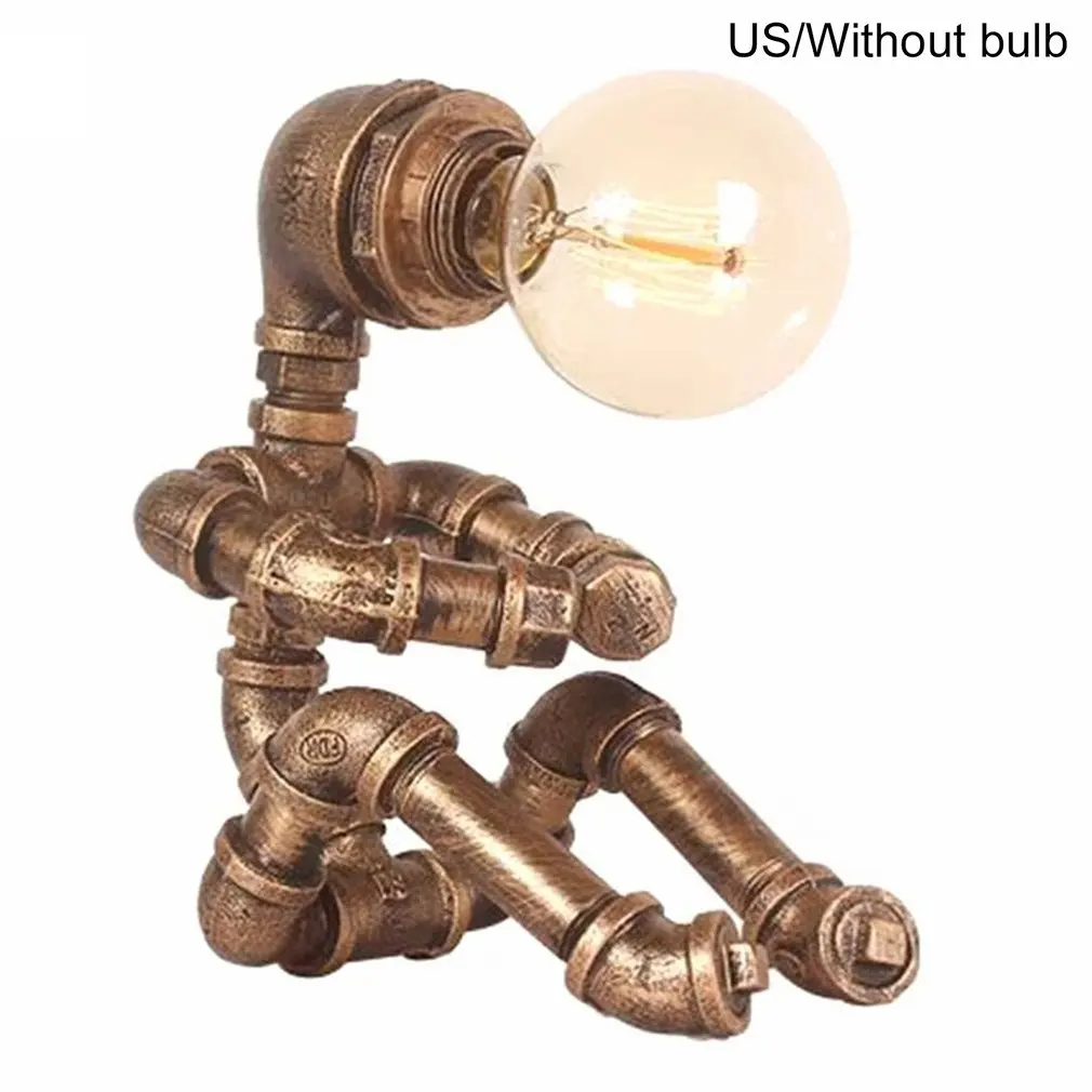 Vintage Table Lamp Retro Industrial Iron Water Pipes Sitting Robot Table Lamp Steampunk Desktop Light
Vintage Table Lamp Retro Industrial Iron Water Pipes Sitting Robot Table Lamp Steampunk Desktop Light
