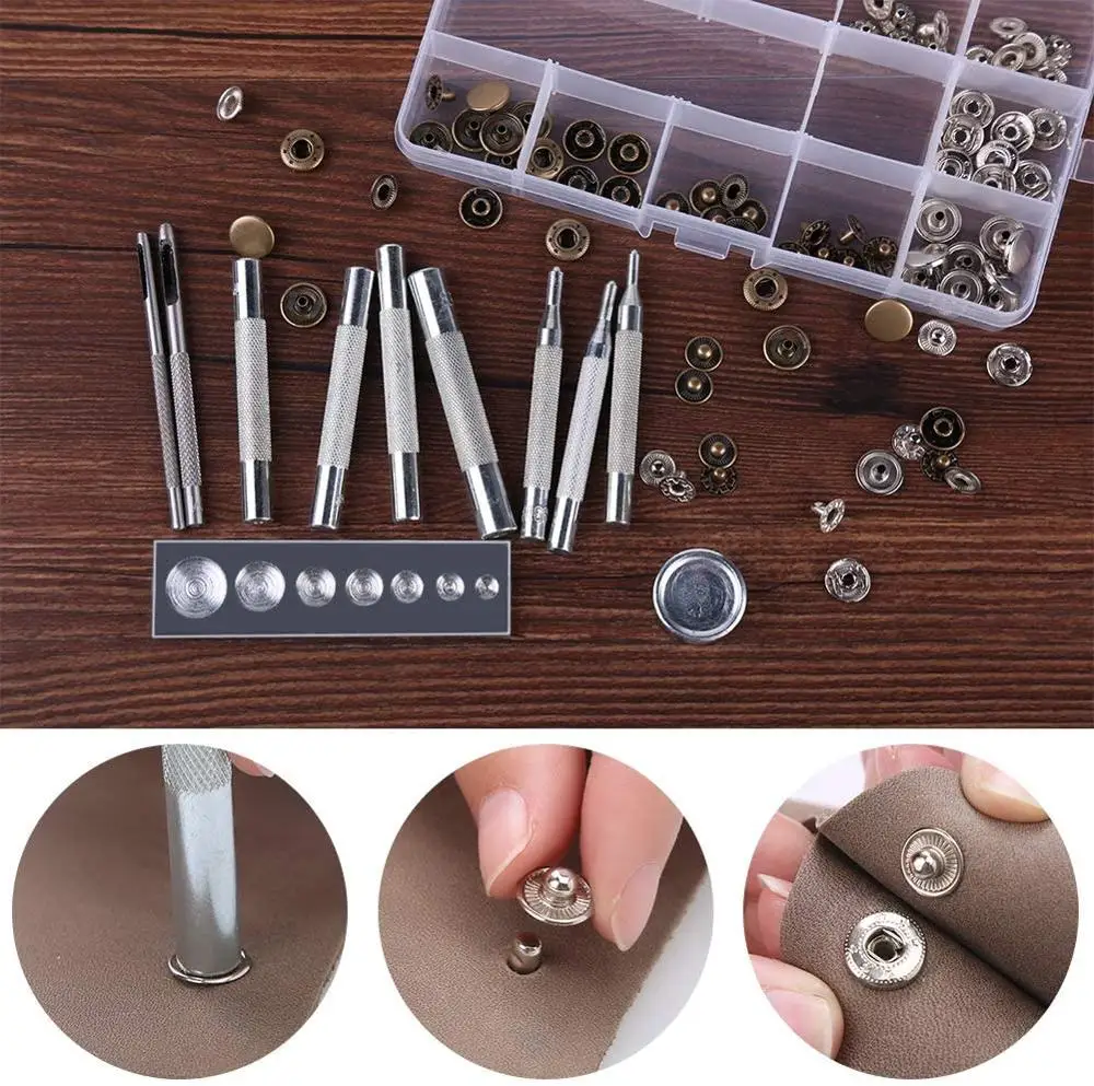 LMDZ Leather Snap Fasteners Kit,Metal Snaps with Setting Tools for Leather, 2 Color Clothing Snaps Kit for Clothing, Leather
LMDZ Leather Snap Fasteners Kit,Metal Snaps with Setting Tools for Leather, 2 Color Clothing Snaps Kit for Clothing, Leather