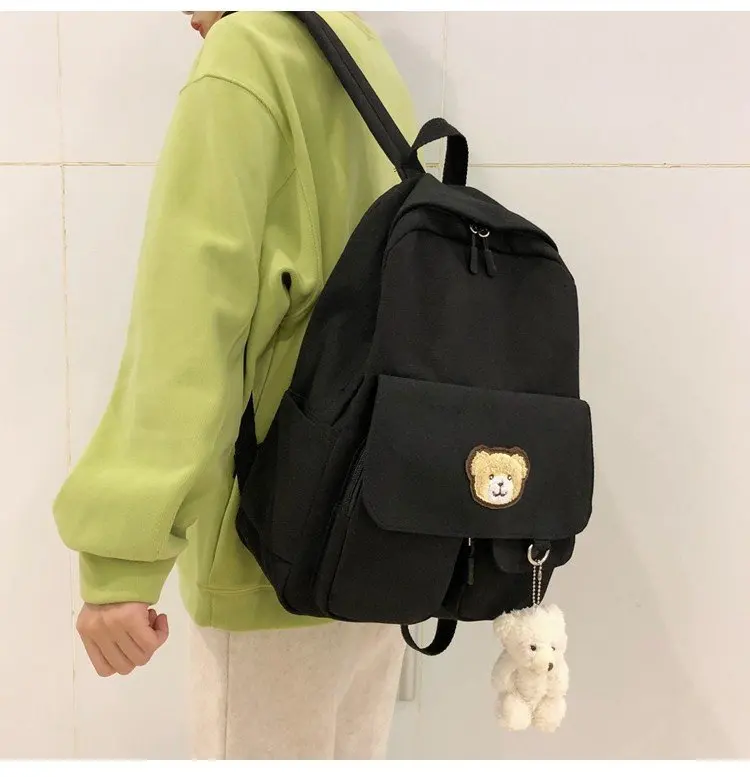 Harajuku vintage cute bear student rucksack with canvas College style versatile plain color cute girl student schoolbag
Harajuku vintage cute bear student rucksack with canvas College style versatile plain color cute girl student schoolbag
