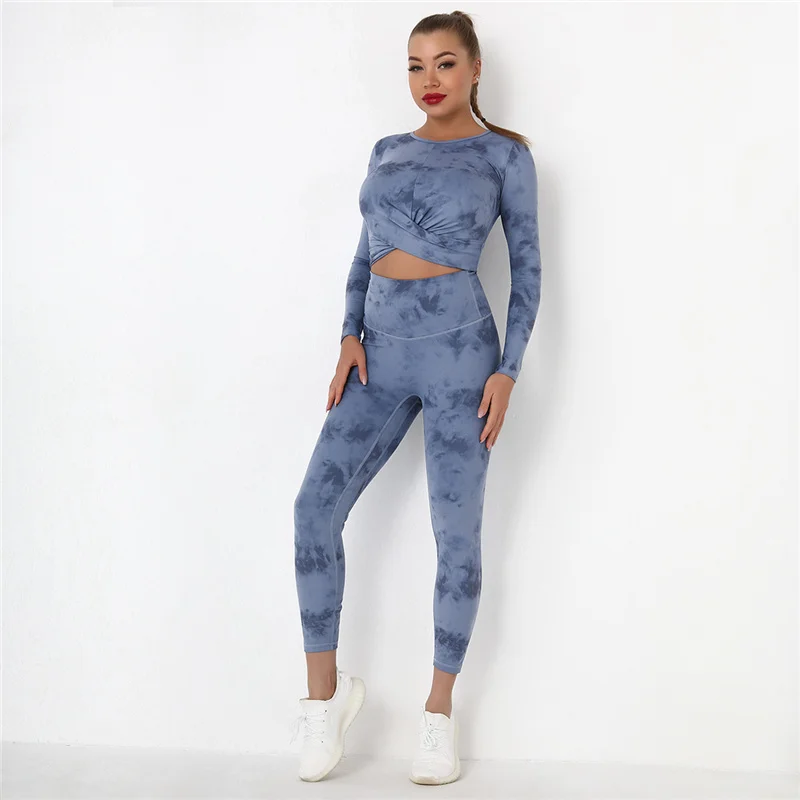 Tie Dye Yoga Suits 2 Pcs Long Sleeve Shirts+High Waist Leggings Sexy Nylon Gym Suits Breathable Tracksuit Colorful Sports Suits 
Tie Dye Yoga Suits 2 Pcs Long Sleeve Shirts+High Waist Leggings Sexy Nylon Gym Suits Breathable Tracksuit Colorful Sports Suits