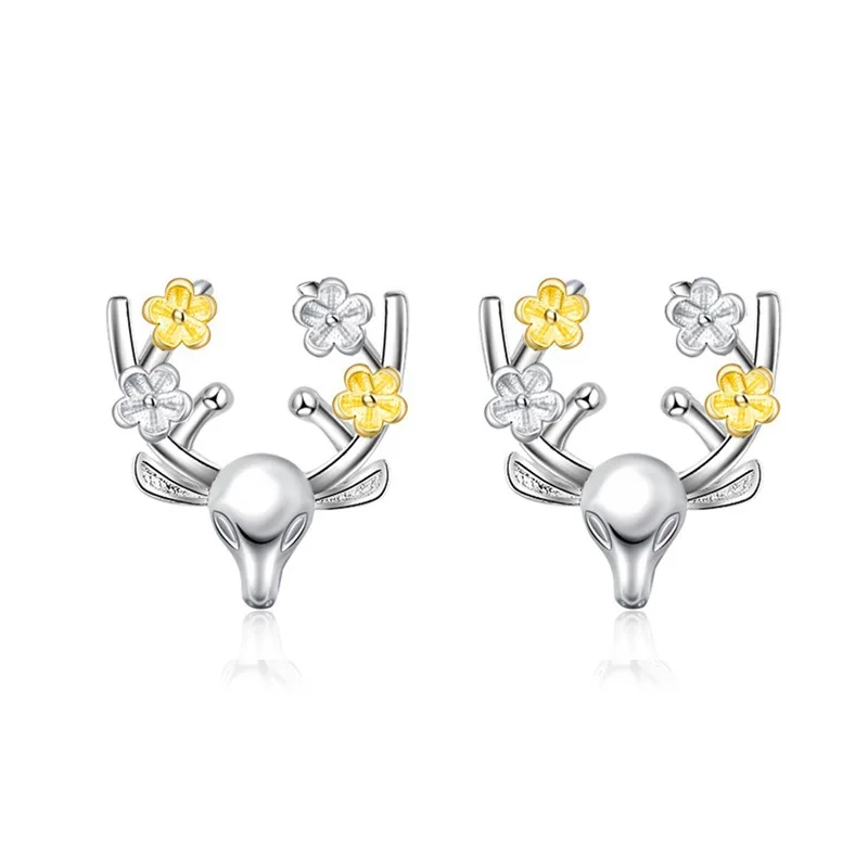 New Cute Sika Deer Head Antlers Earrings Small Deer Elk Head Earrings For Women Earing Christmas New Year Jewelry Earings Gift
New Cute Sika Deer Head Antlers Earrings Small Deer Elk Head Earrings For Women Earing Christmas New Year Jewelry Earings Gift