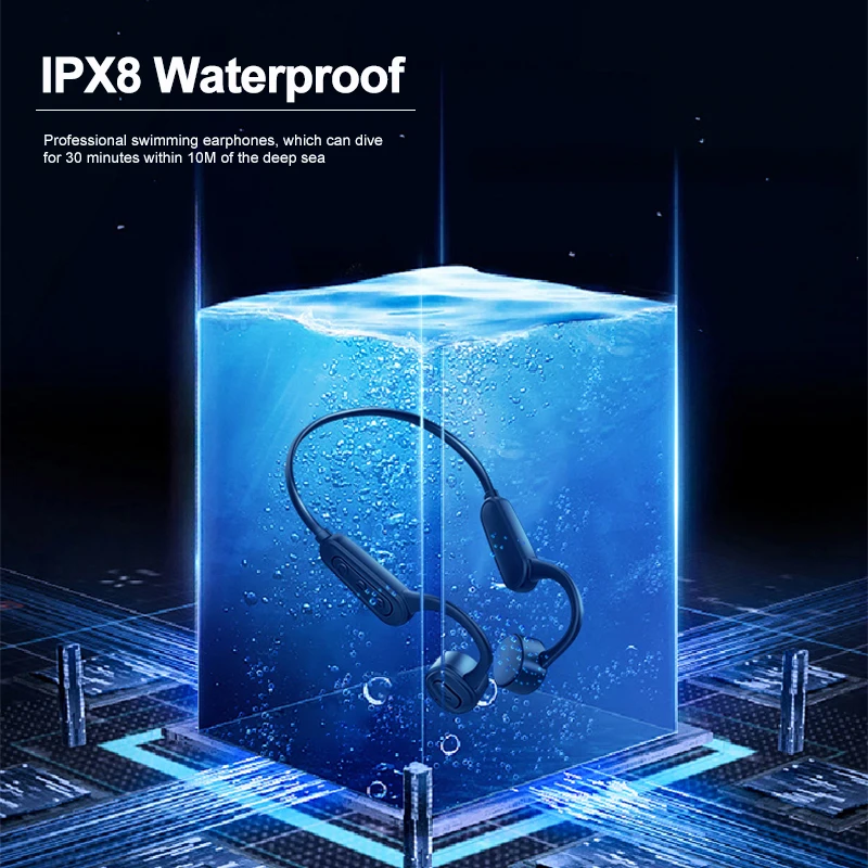 Водонепроницаемые наушники Adzuki bean IPX8 для плавания с костной проводимостью
